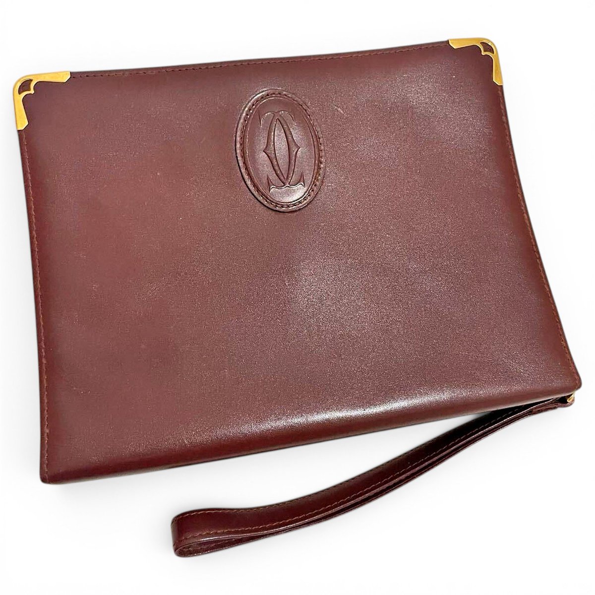 C leather clutch bag