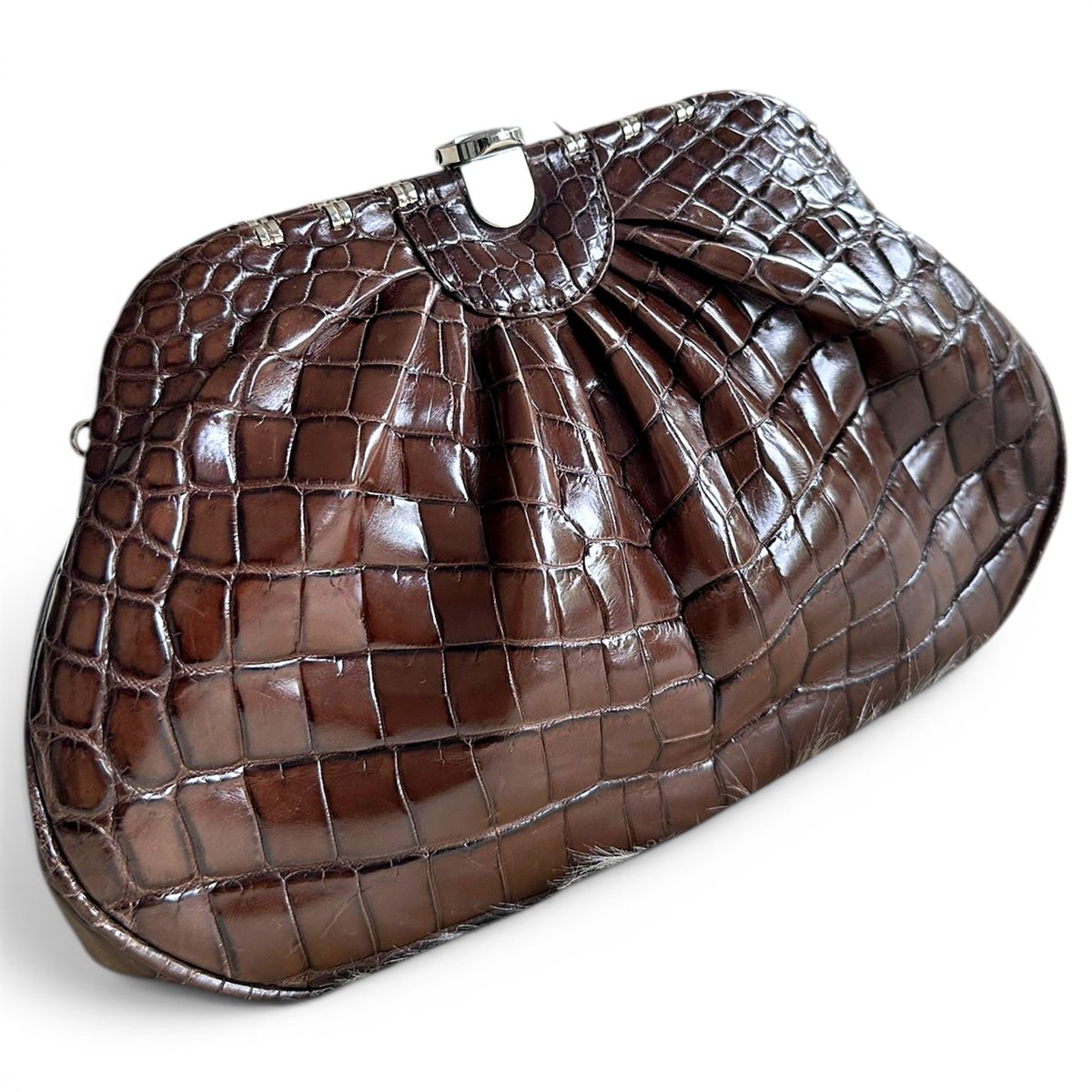 Crocodile clutch bag