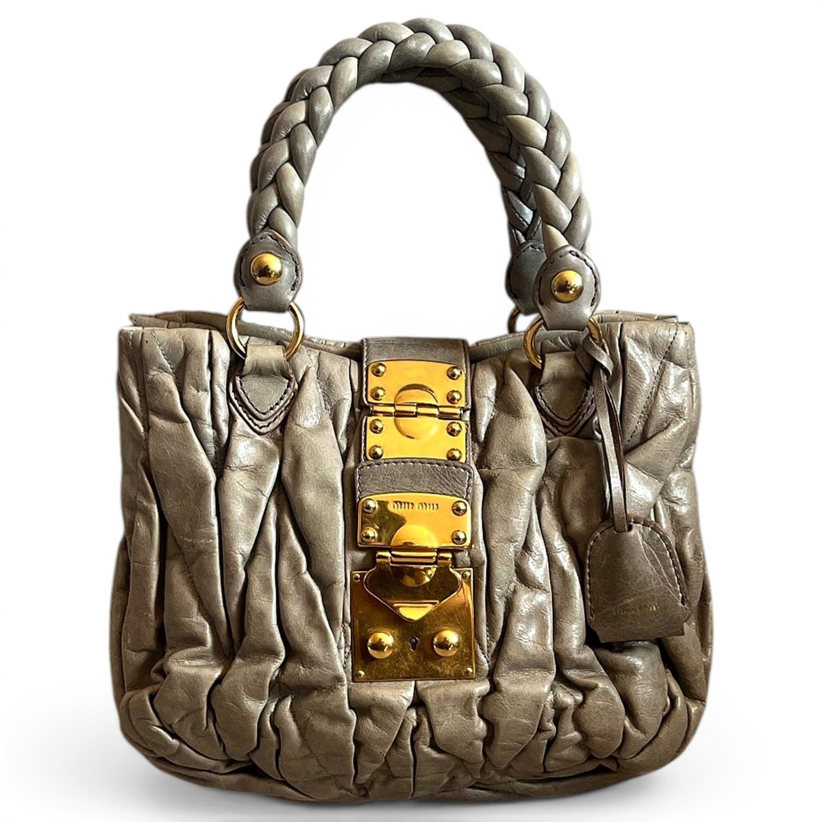 Coffer leather handbag