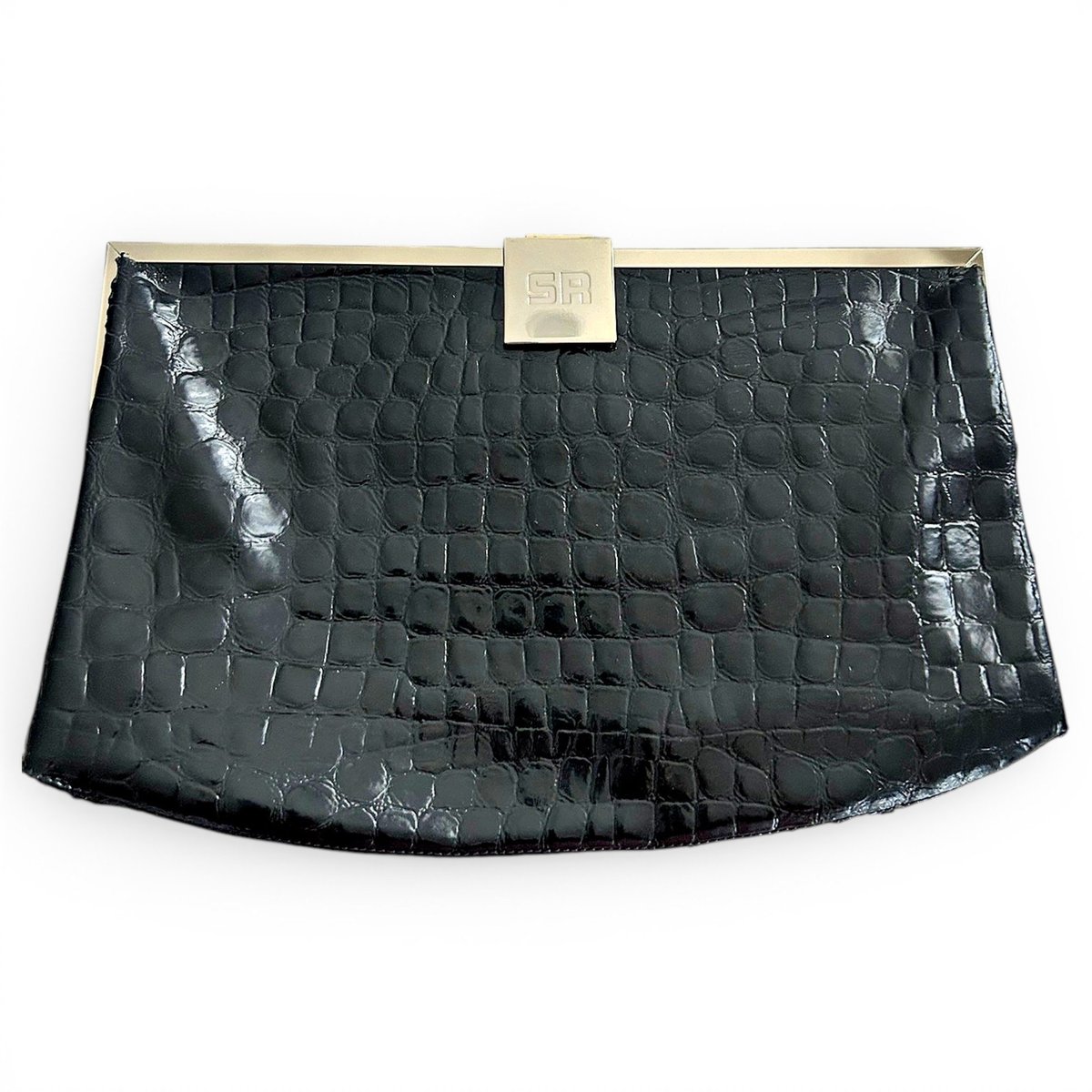 Patent leather clutch bag