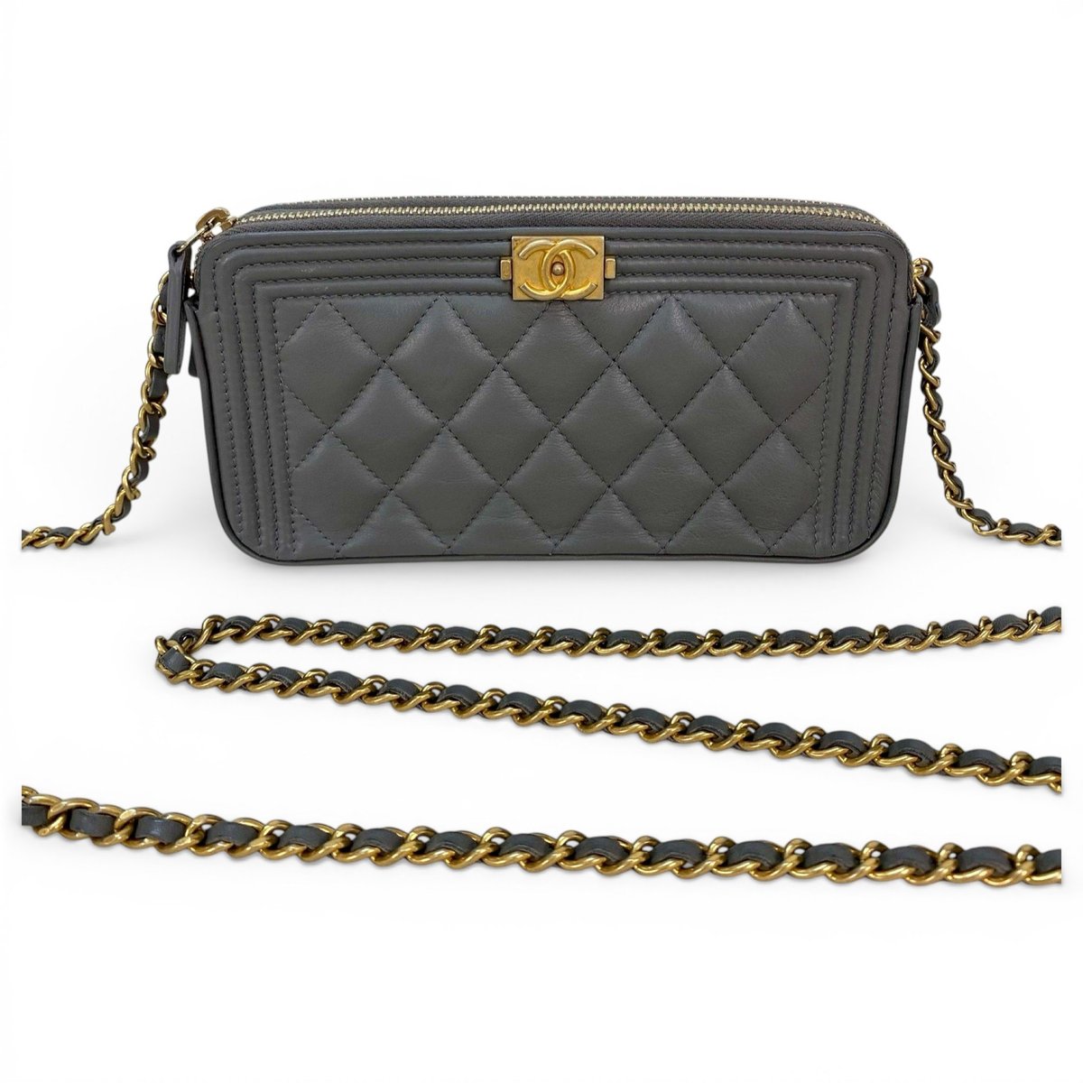 Wallet On Chain Boy leather crossbody bag