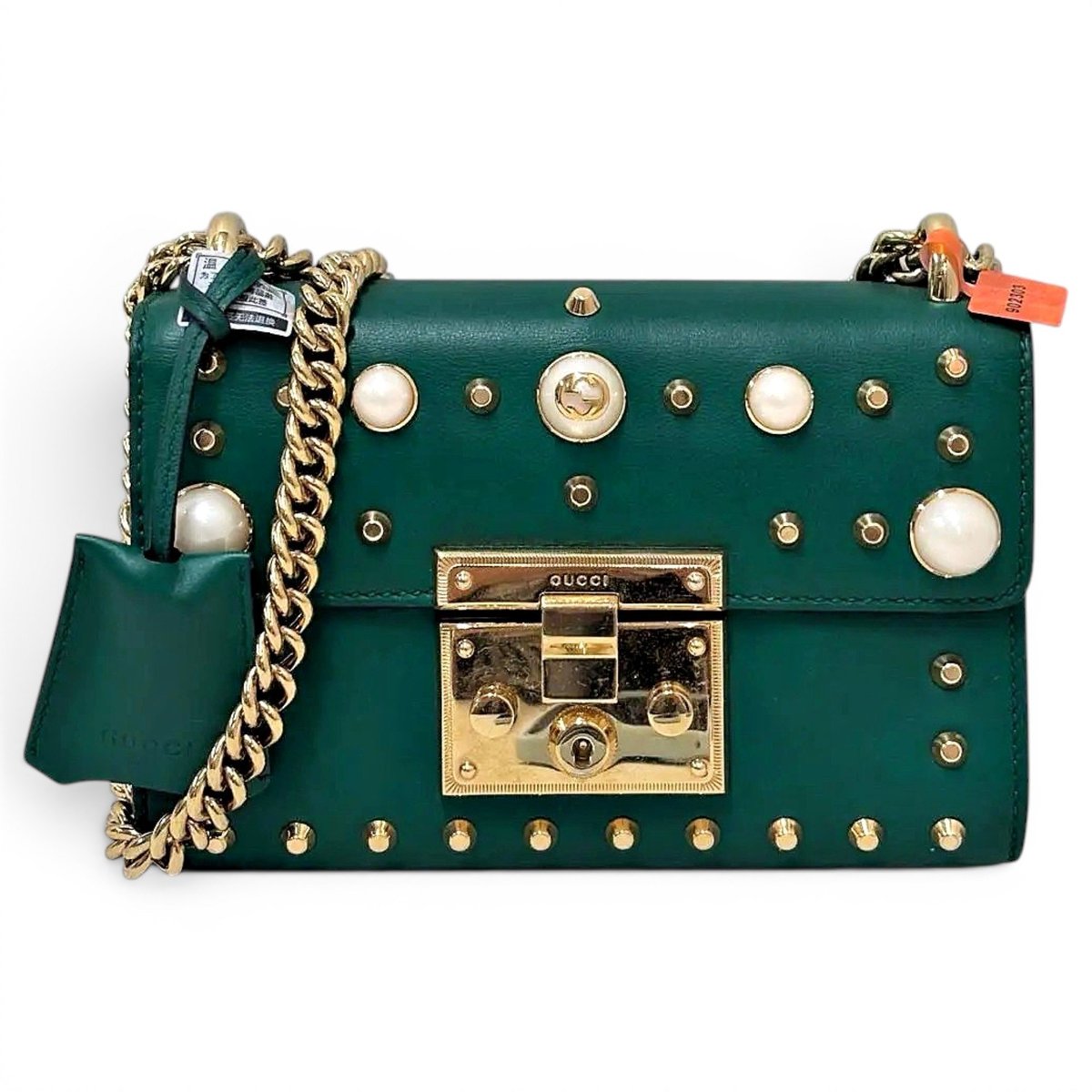 Padlock leather crossbody bag