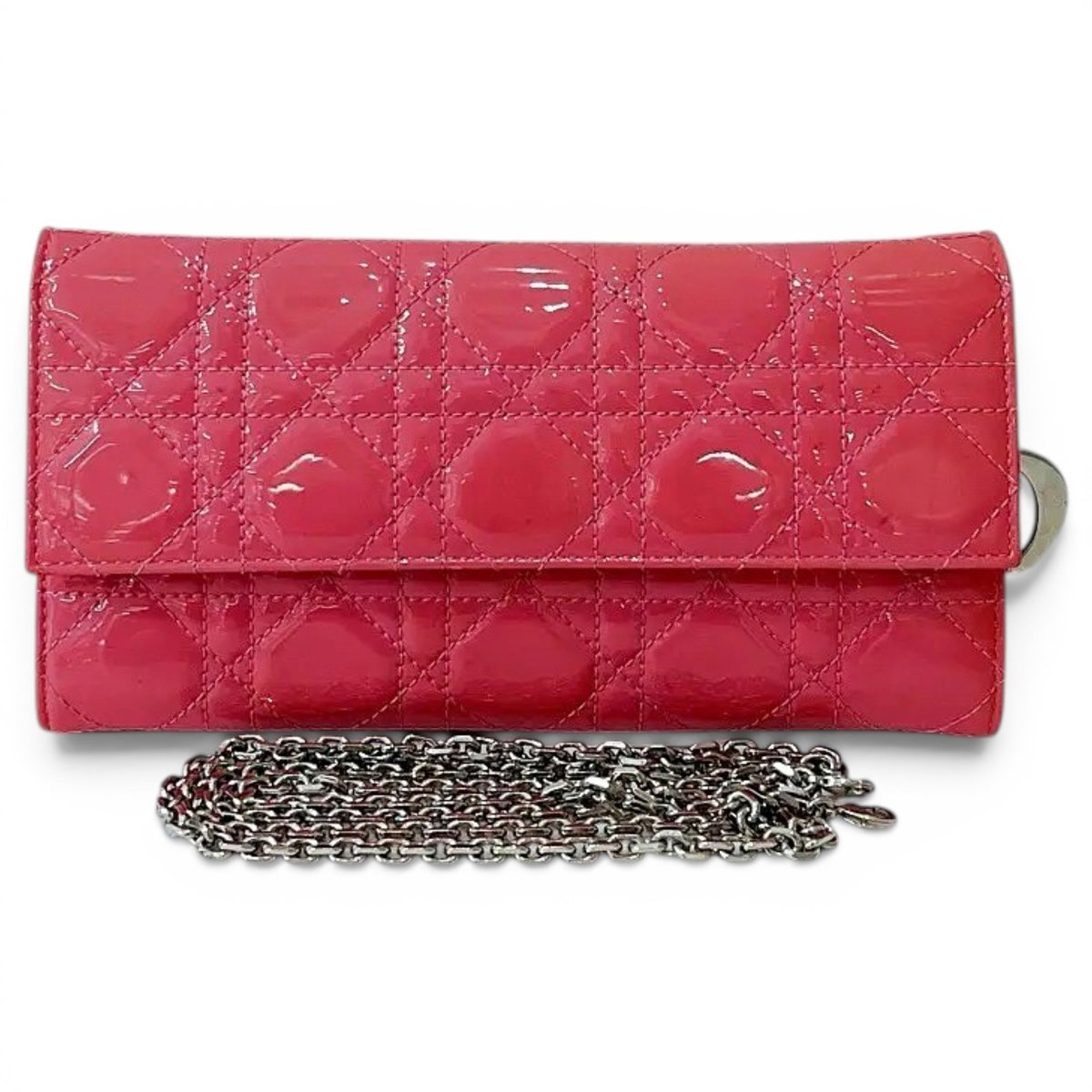 Lady Dior Wallet On Chain patent leather crossbody bag