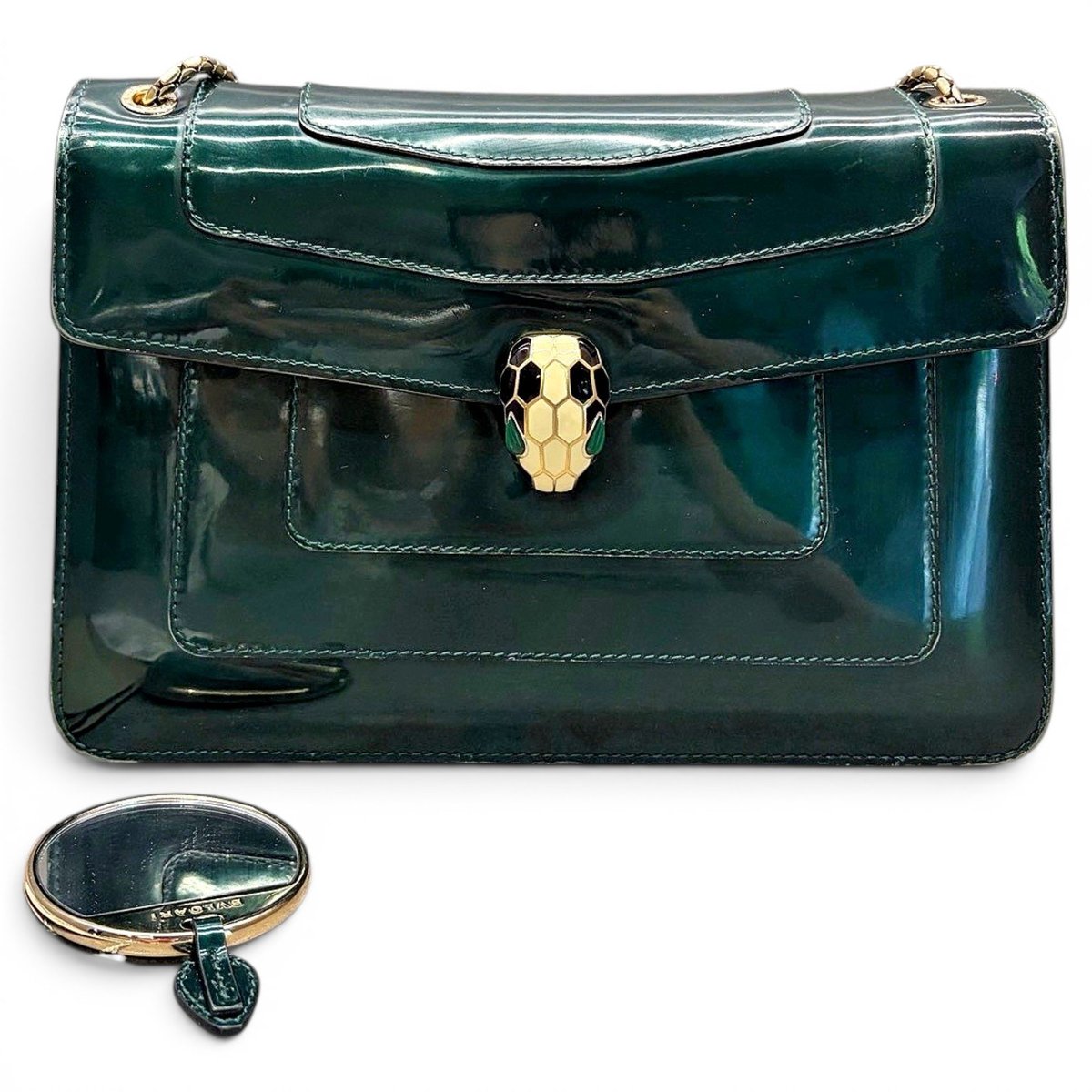 Serpenti patent leather handbag