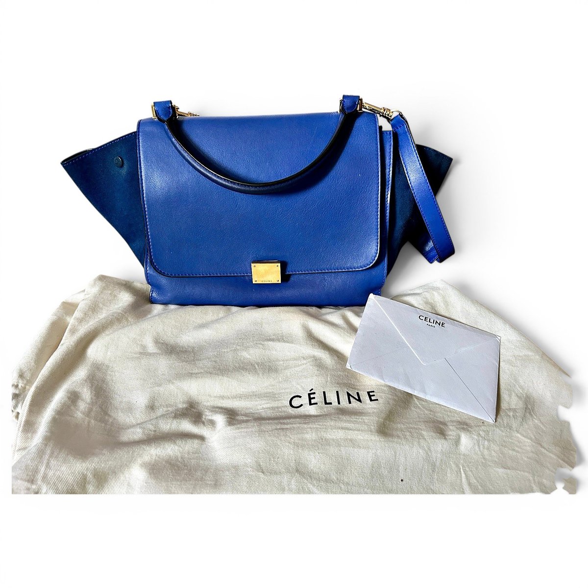 Trapèze leather handbag