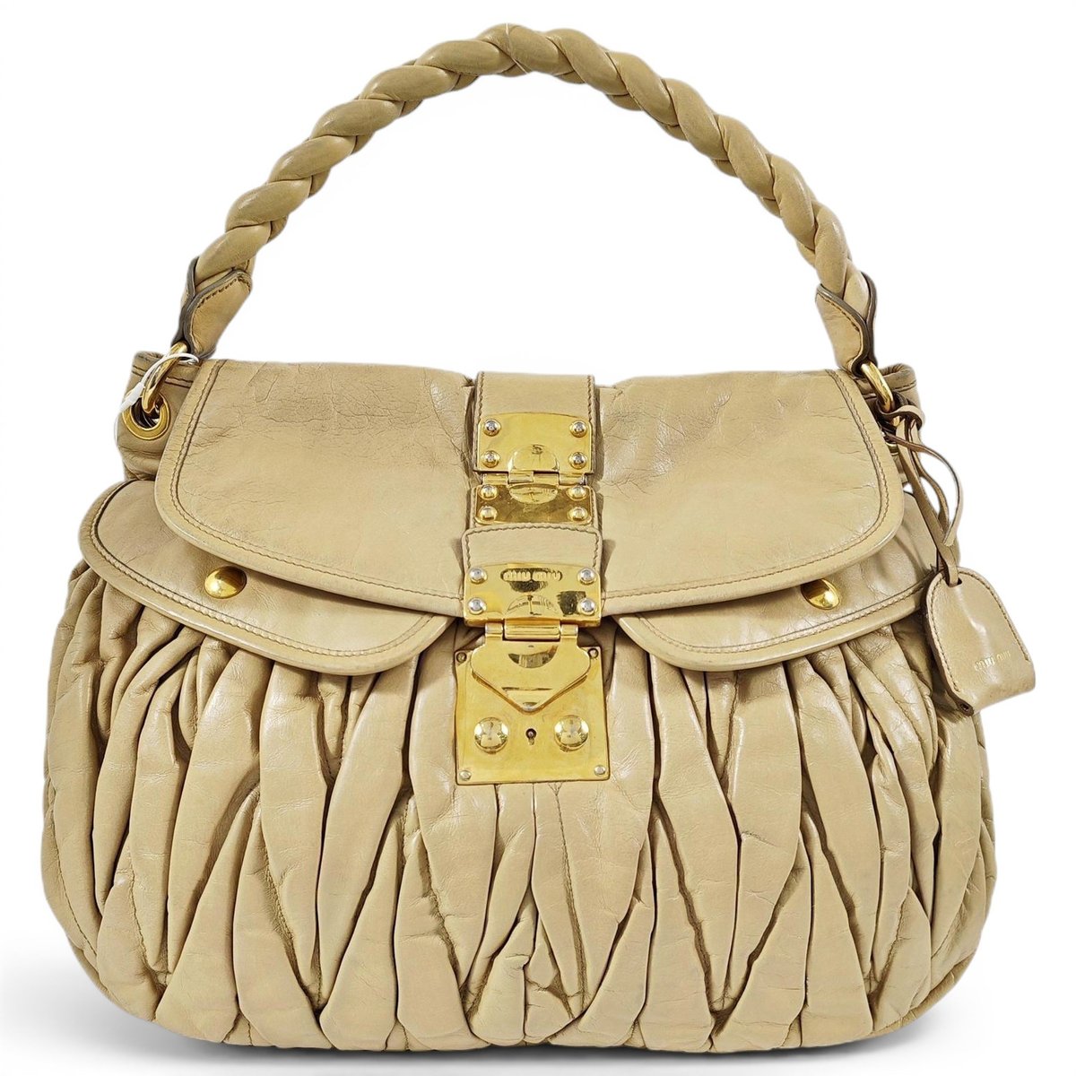 Coffer leather handbag