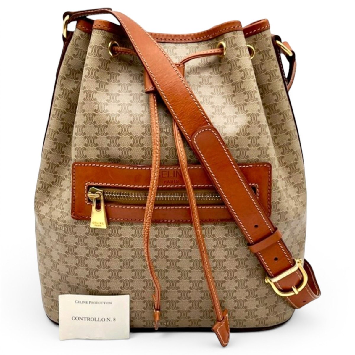 Clasp Bucket leather handbag