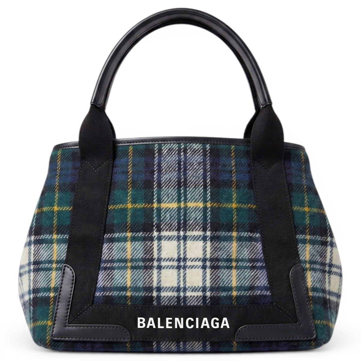 Navy cabas wool tote