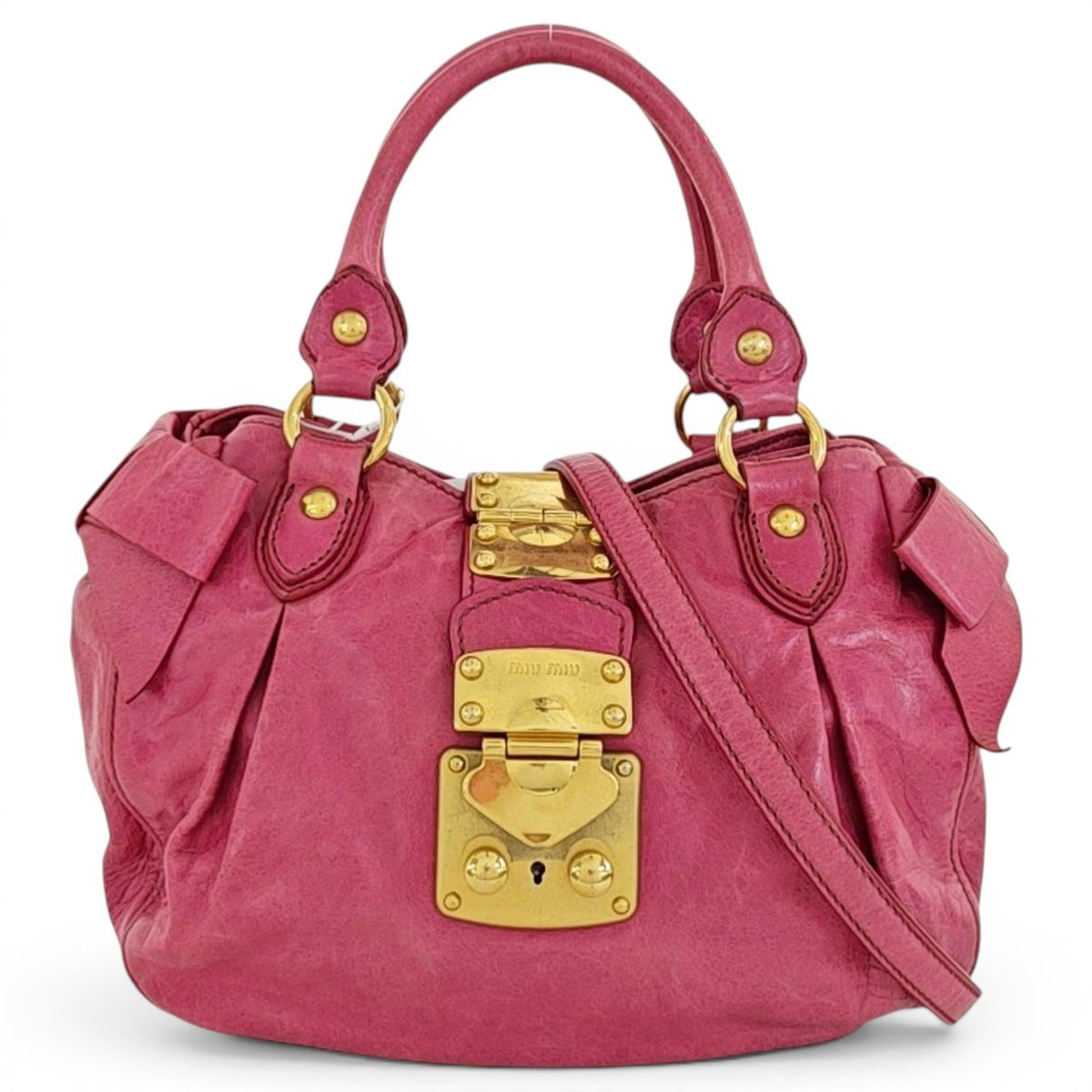 Coffer leather handbag