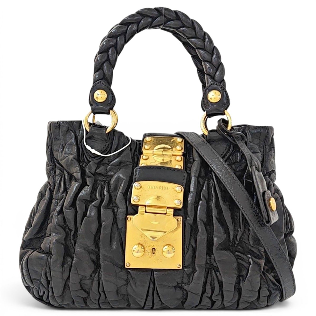 Coffer leather handbag