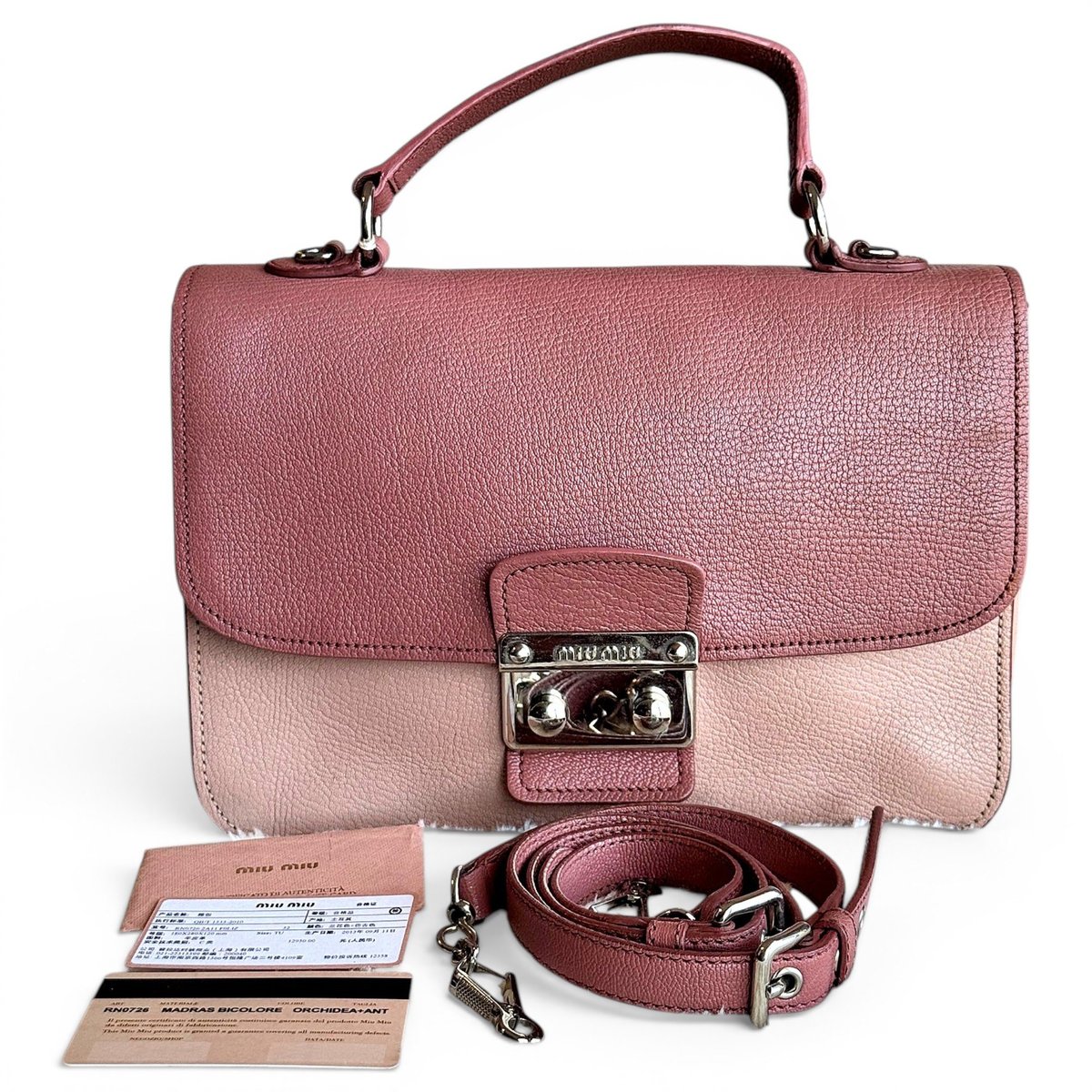 Madras leather satchel