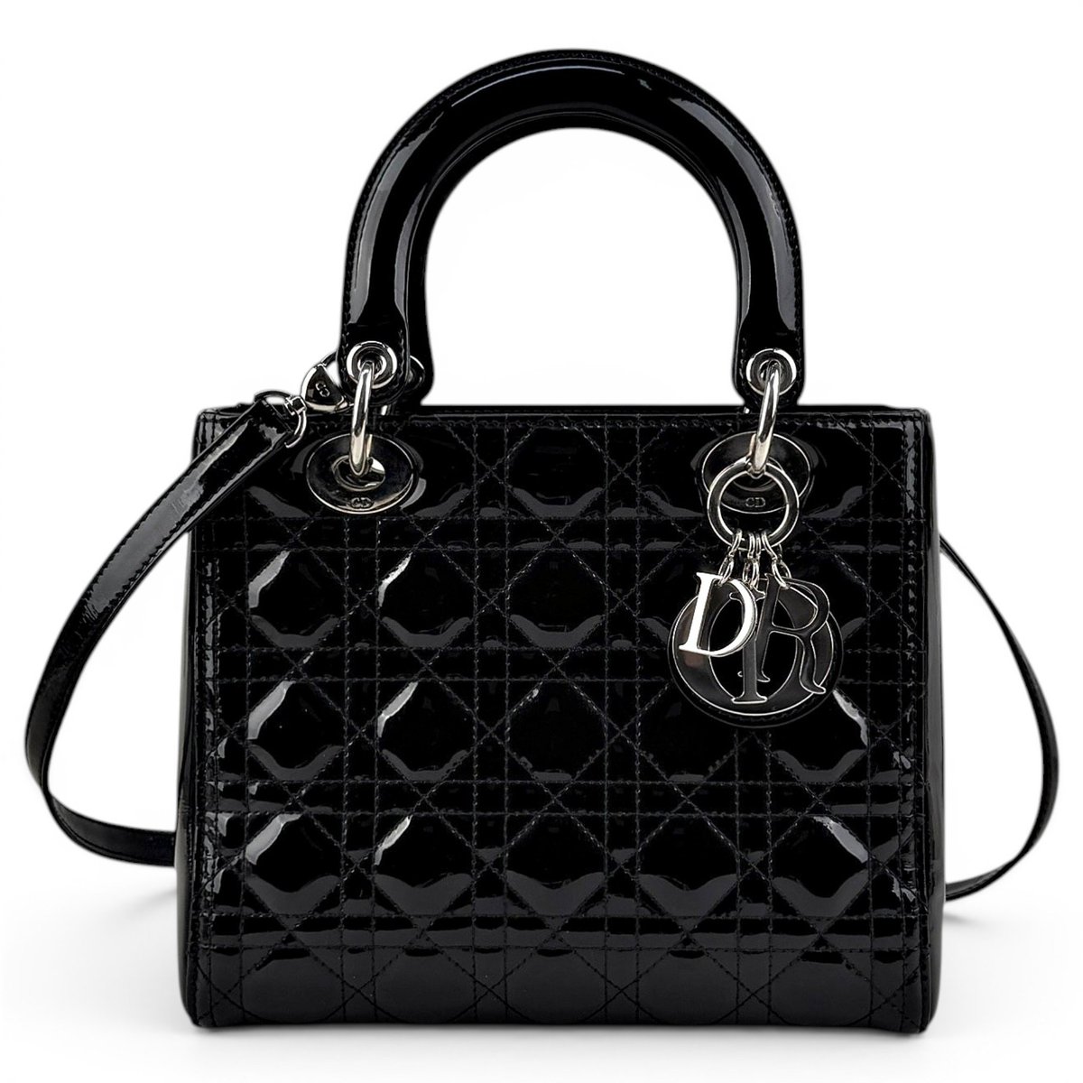 Lady Dior patent leather handbag