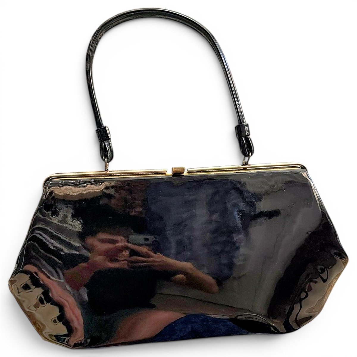 Patent leather handbag