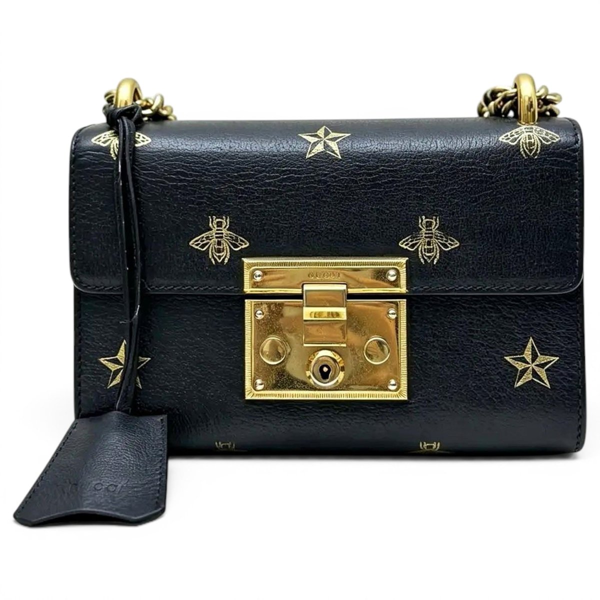 Padlock leather handbag