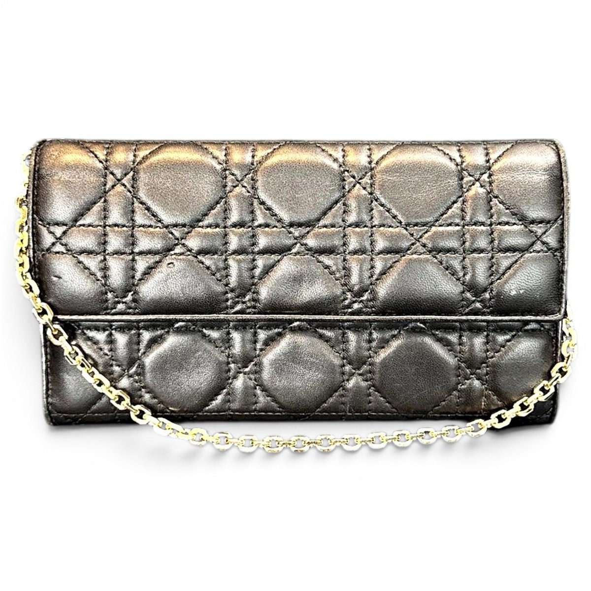 Lady Dior Wallet On Chain leather handbag