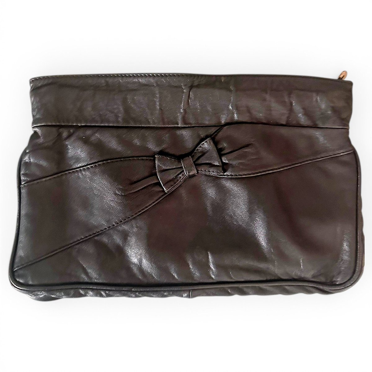 Leather clutch bag