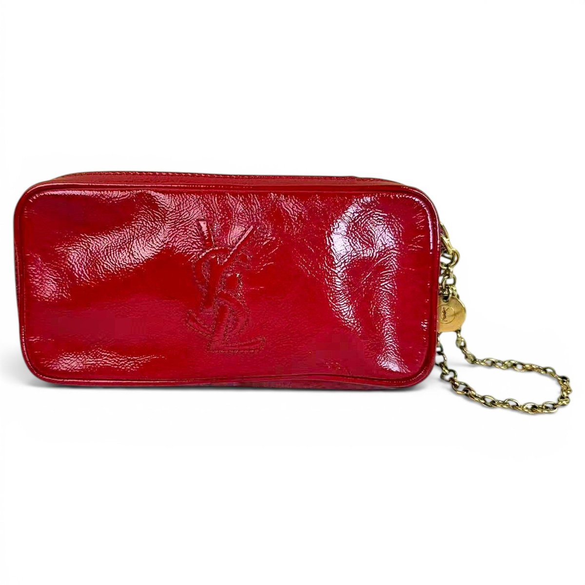 Patent leather clutch bag