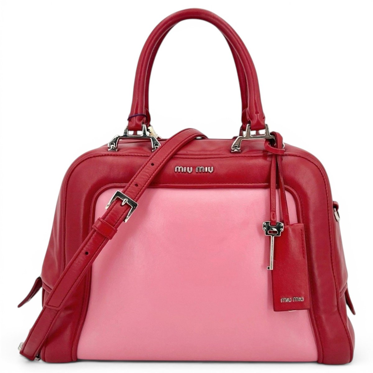 Coffer leather handbag