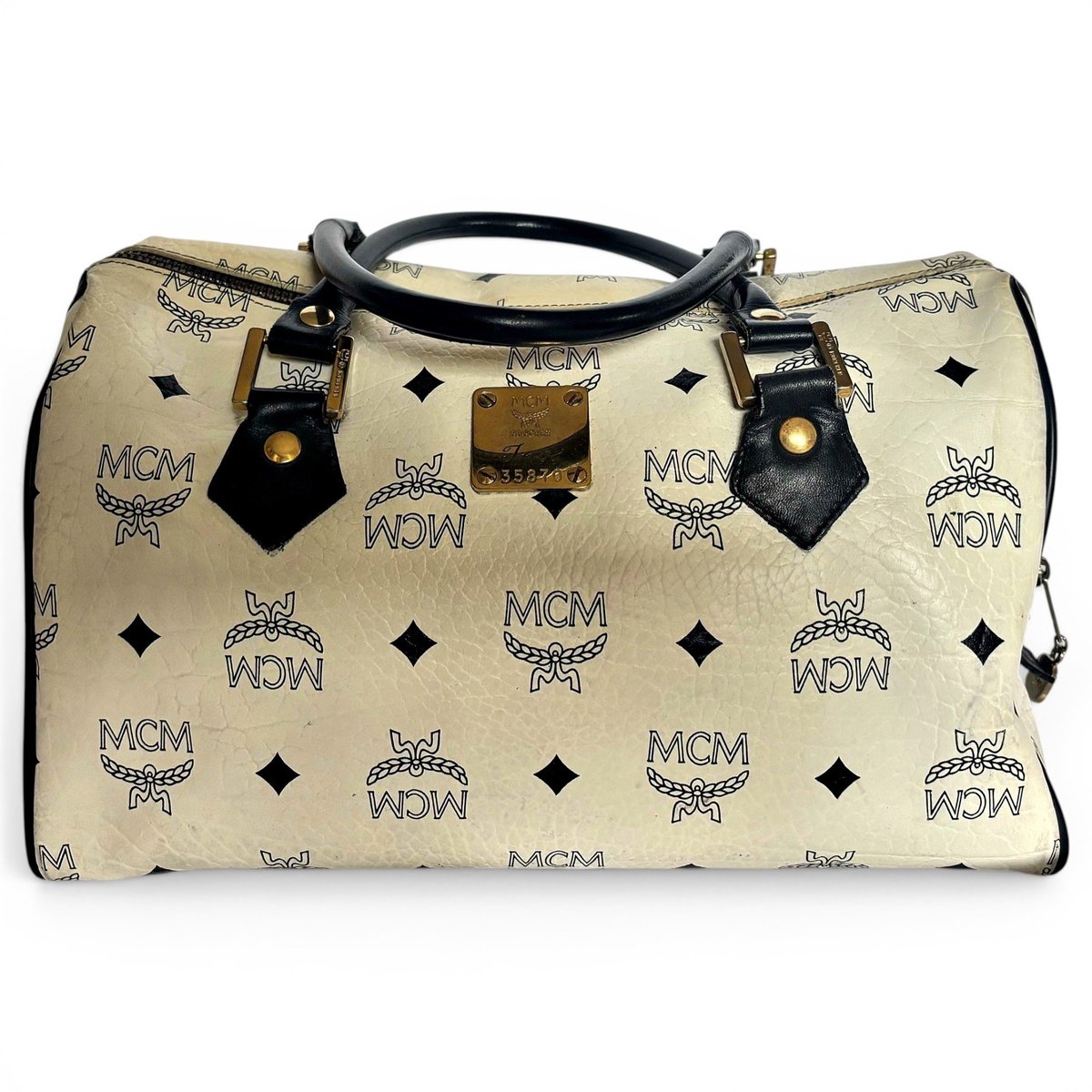 Boston leather bowling bag