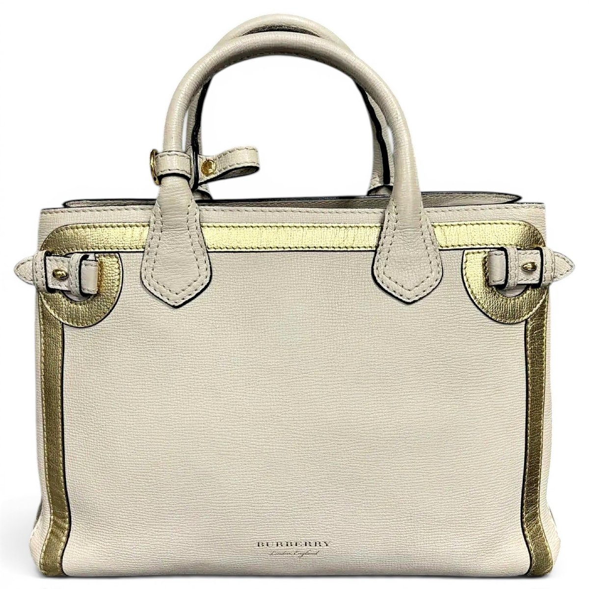 Title leather handbag