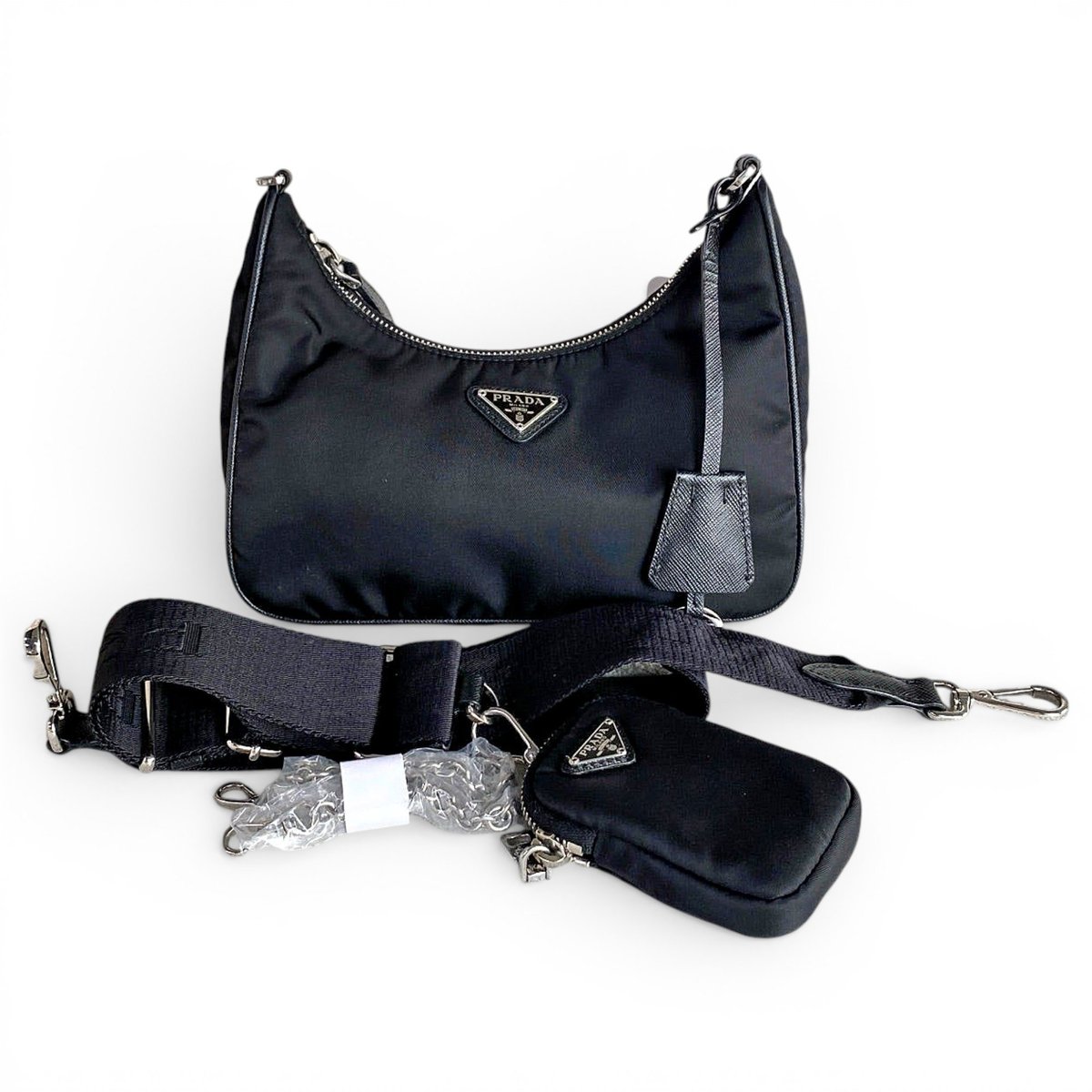 Re-edition leather handbag