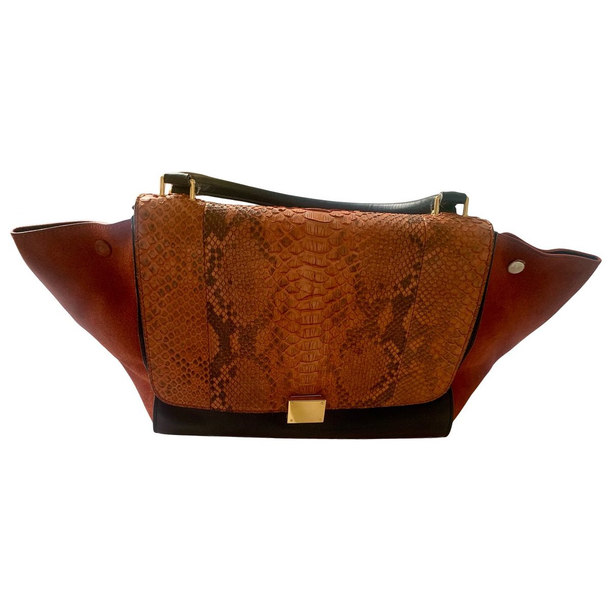 Trapèze leather handbag