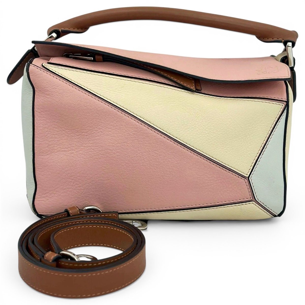 Puzzle leather handbag