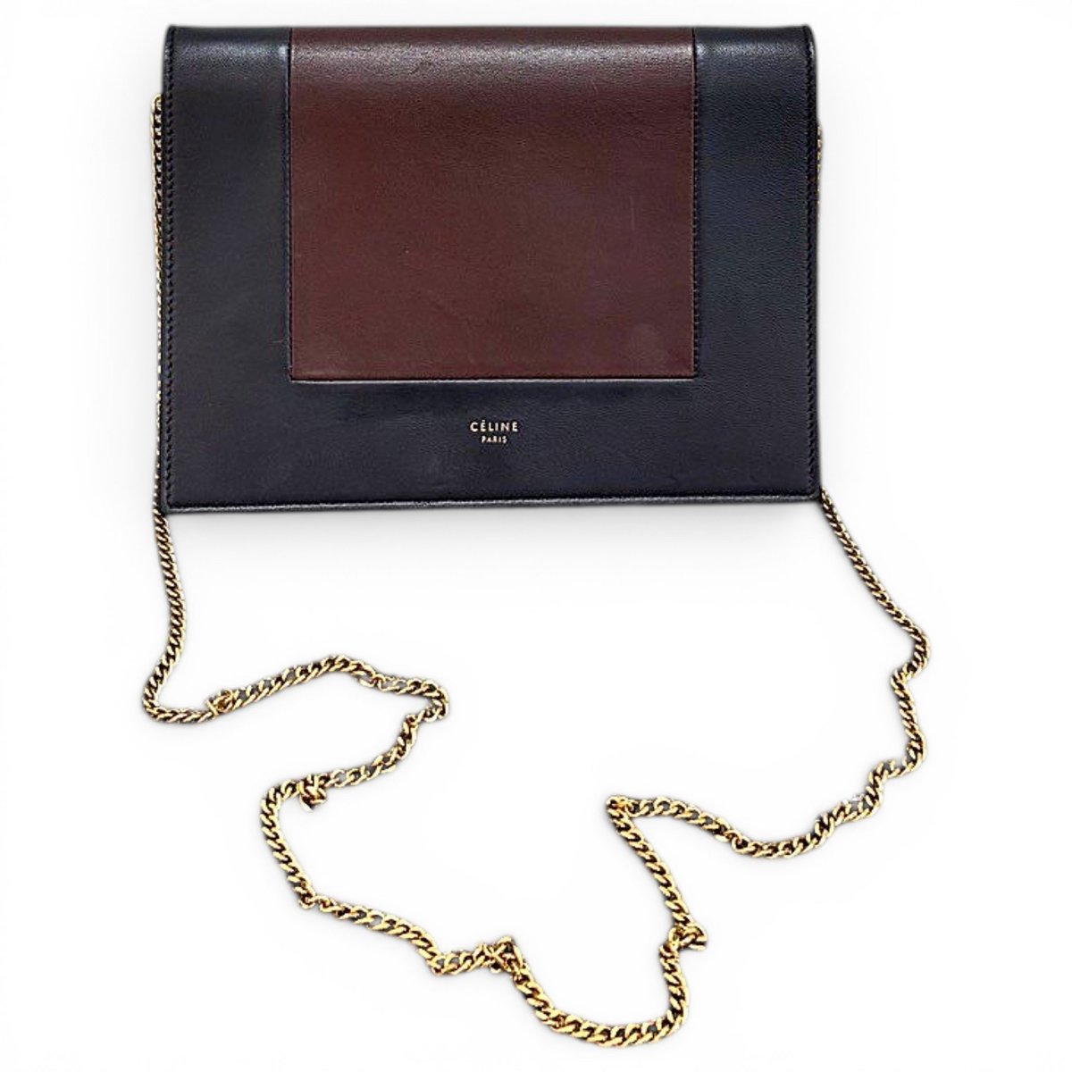 Frame leather handbag