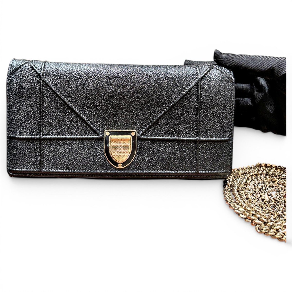 Diorama leather handbag