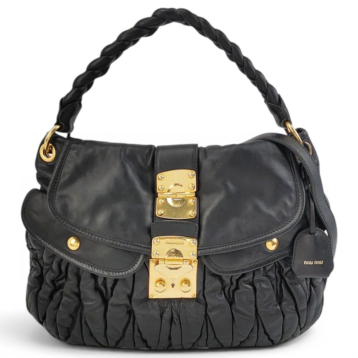 Coffer leather handbag