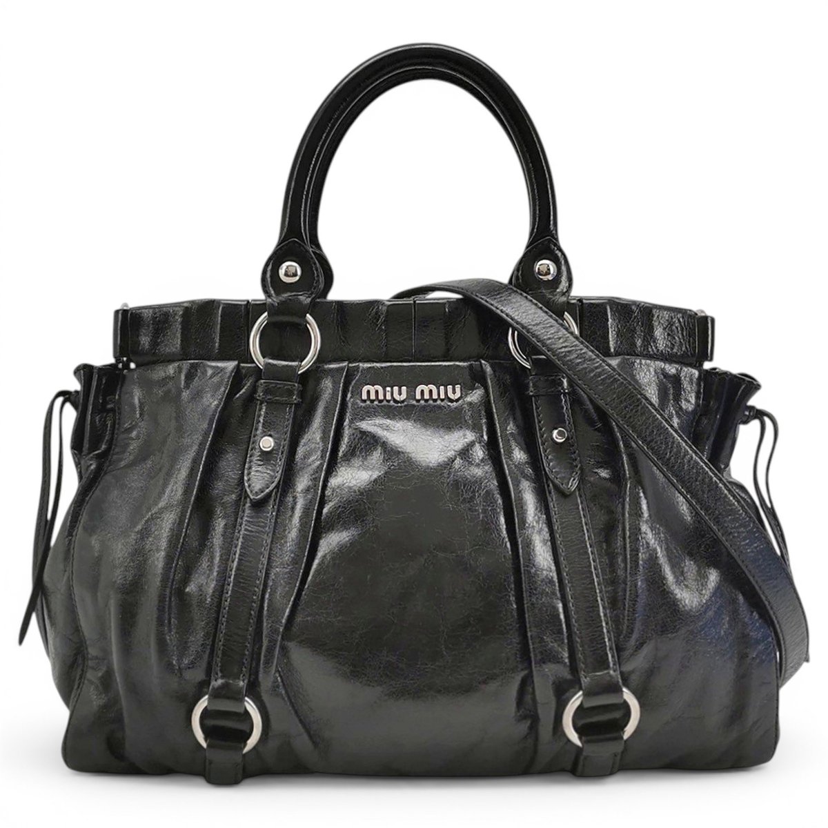 Bow bag leather handbag