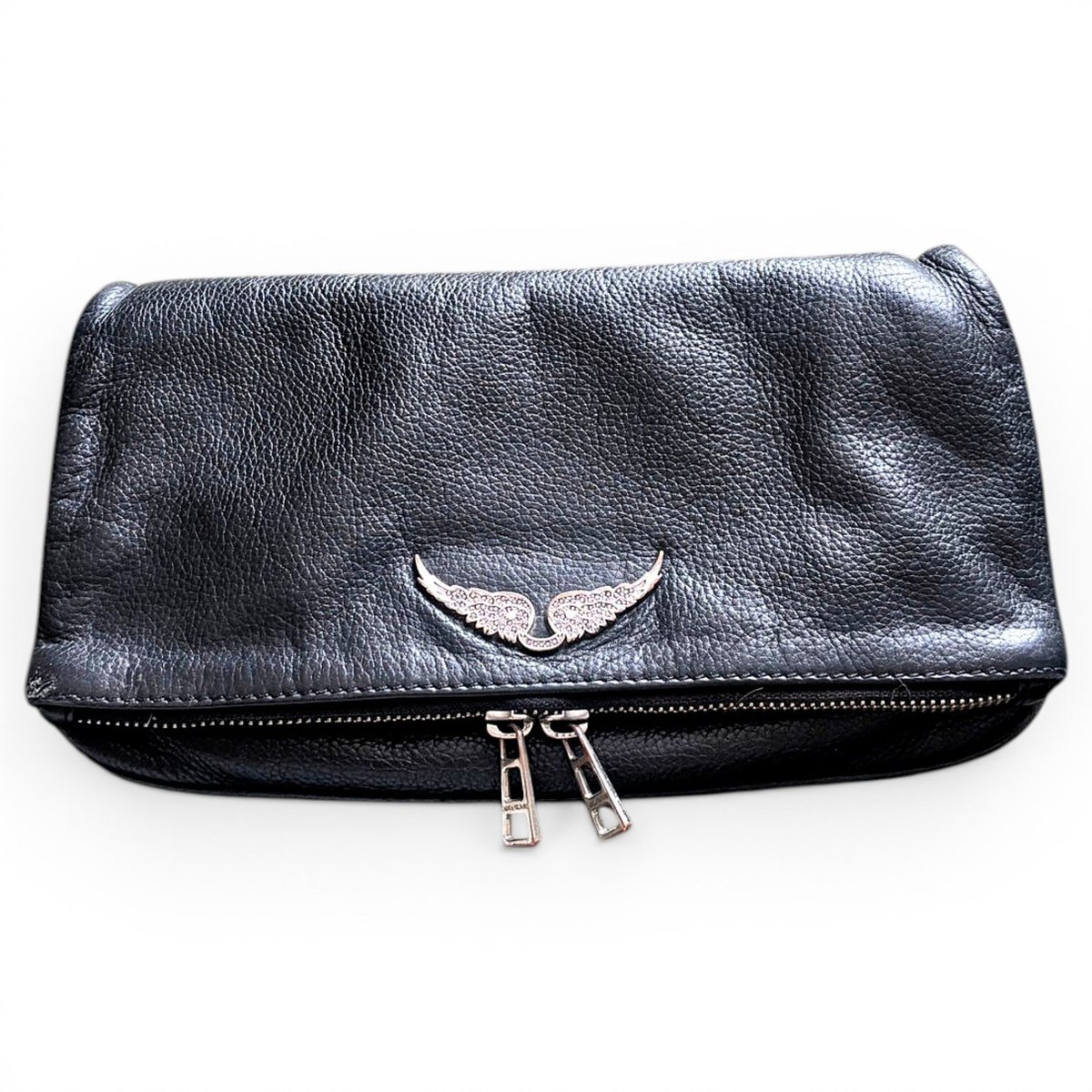 Rock leather clutch bag