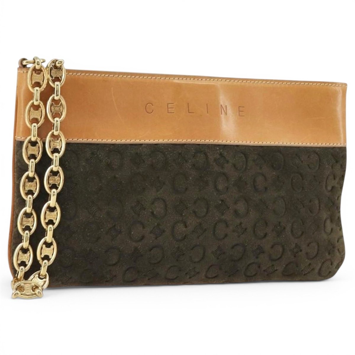 Leather clutch bag