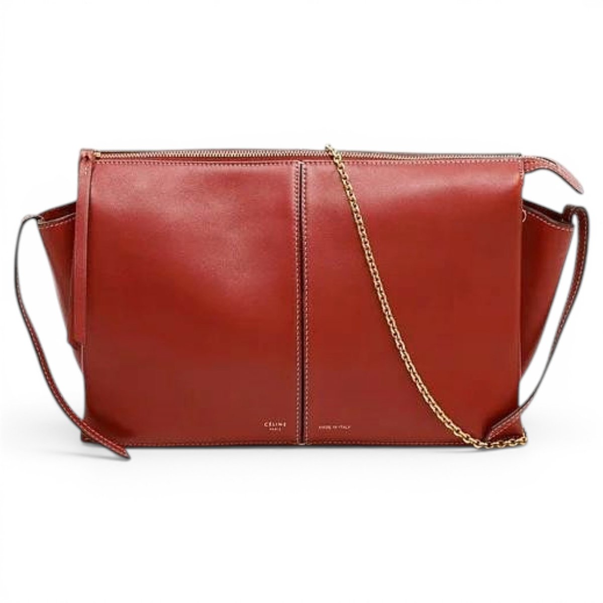 Tri-Fold leather handbag