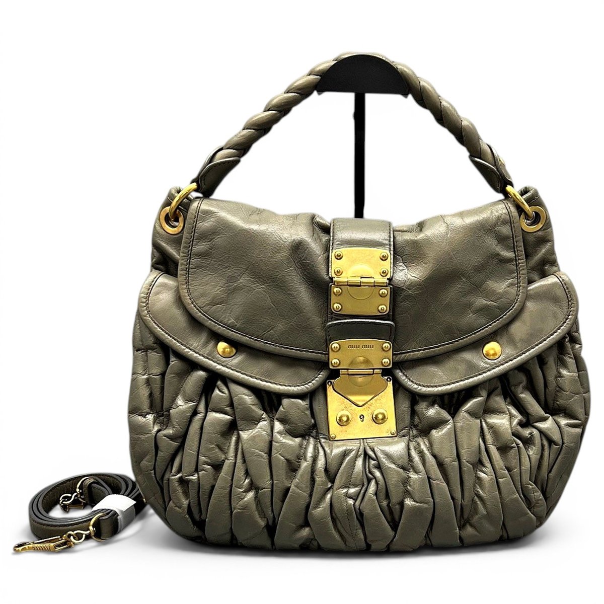 Coffer leather handbag
