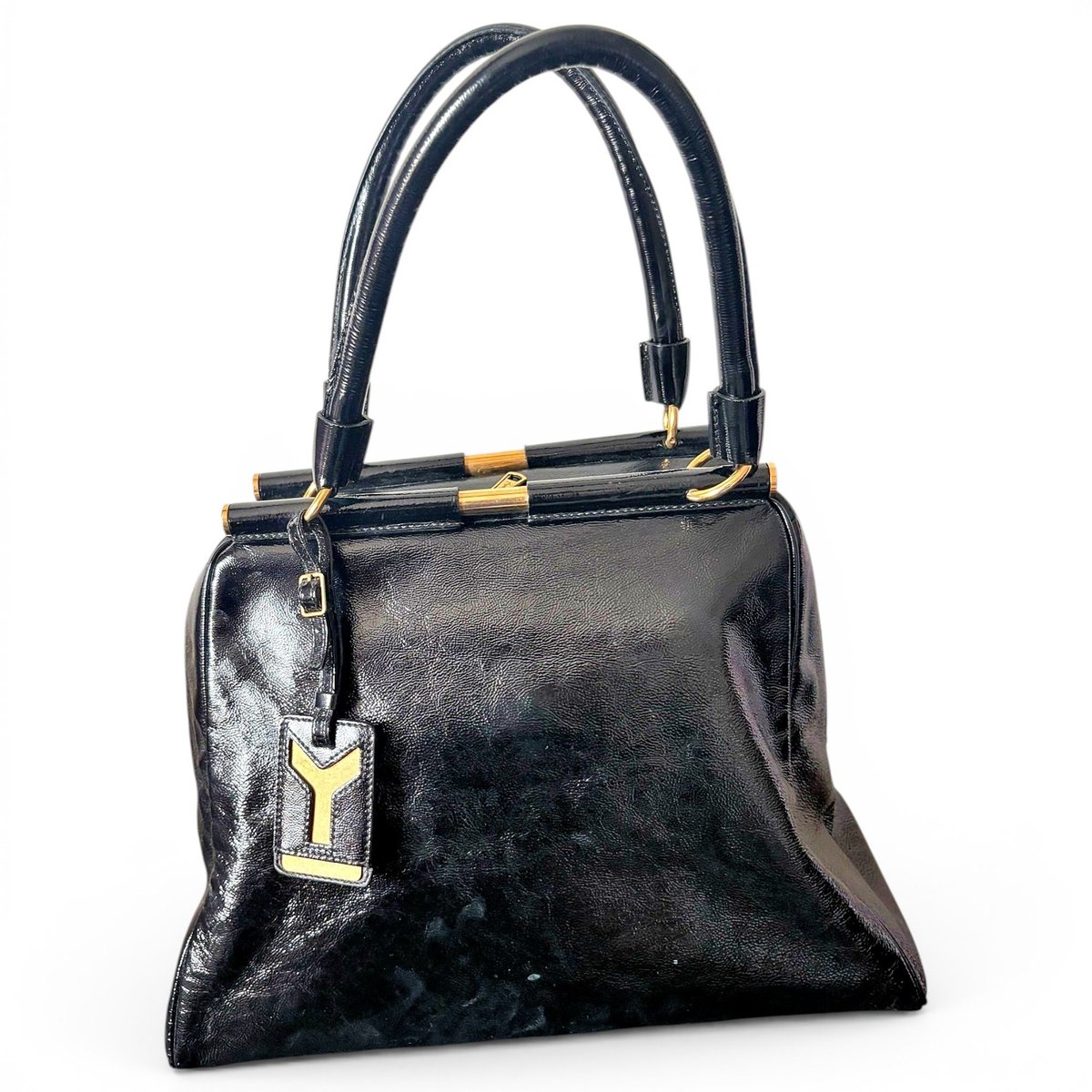 Patent leather handbag