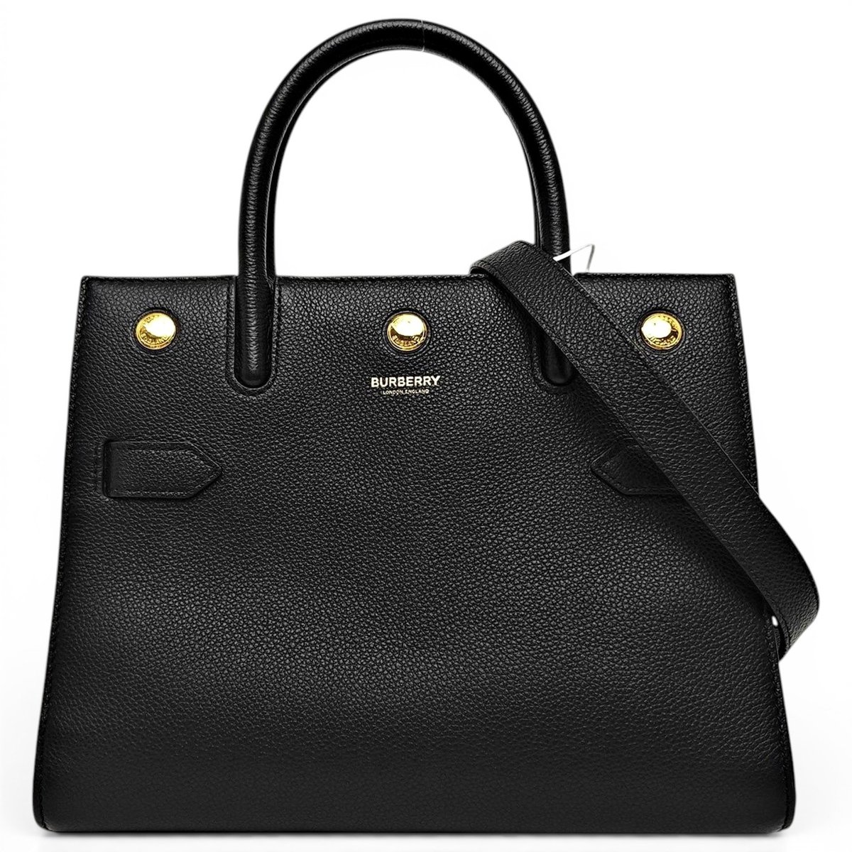 Title leather handbag