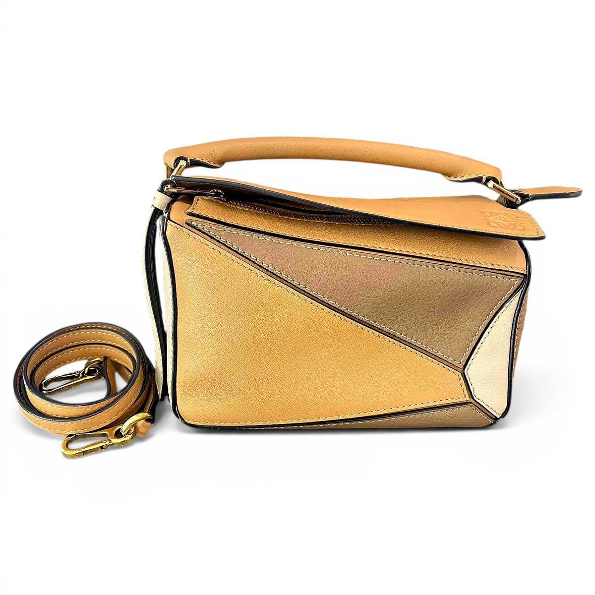 Puzzle leather crossbody bag