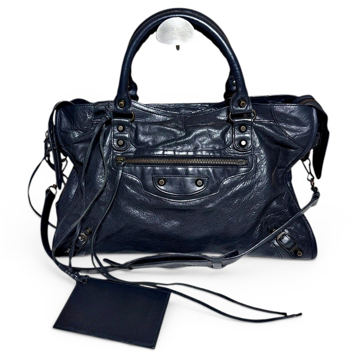 City leather handbag