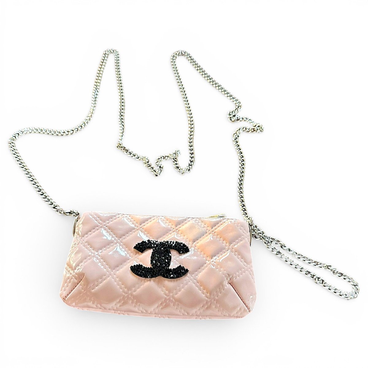 Patent leather clutch bag