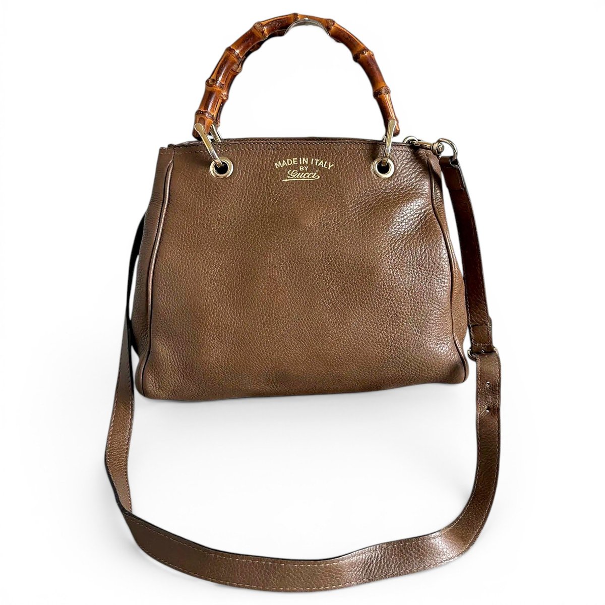 Bamboo leather crossbody bag