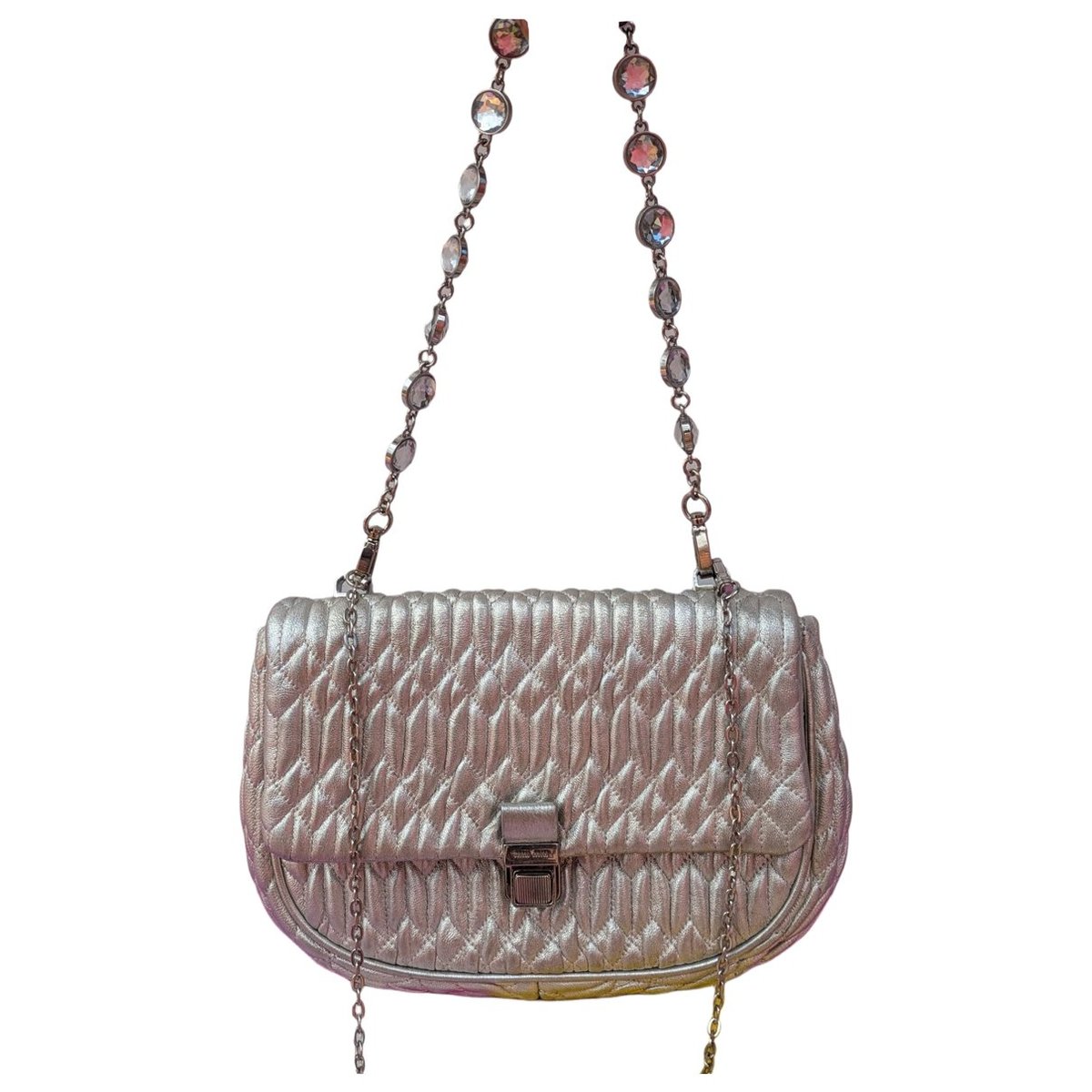 Miu Crystal leather handbag