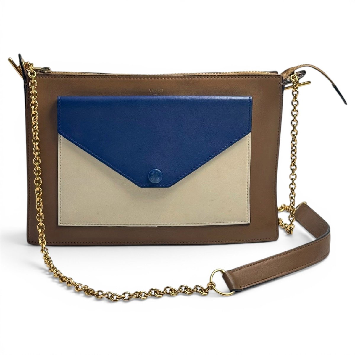 Pocket leather crossbody bag