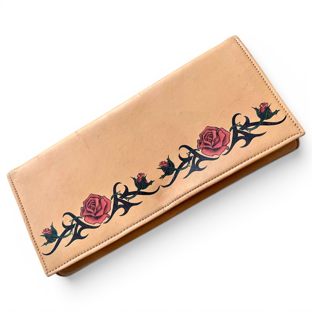Leather clutch bag