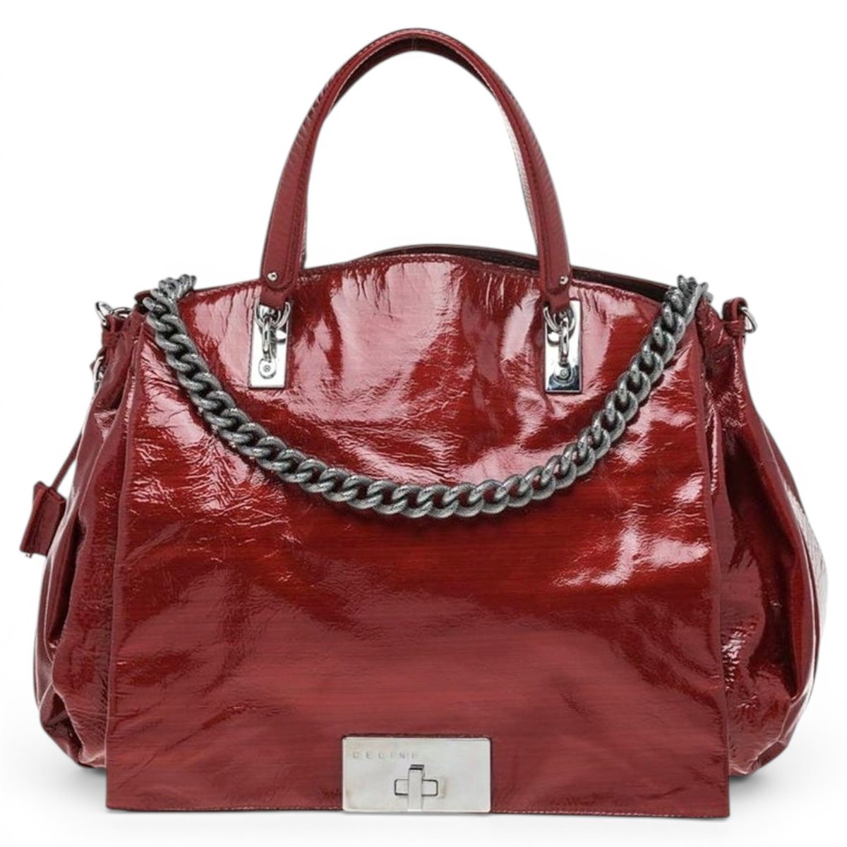 Gourmette leather handbag