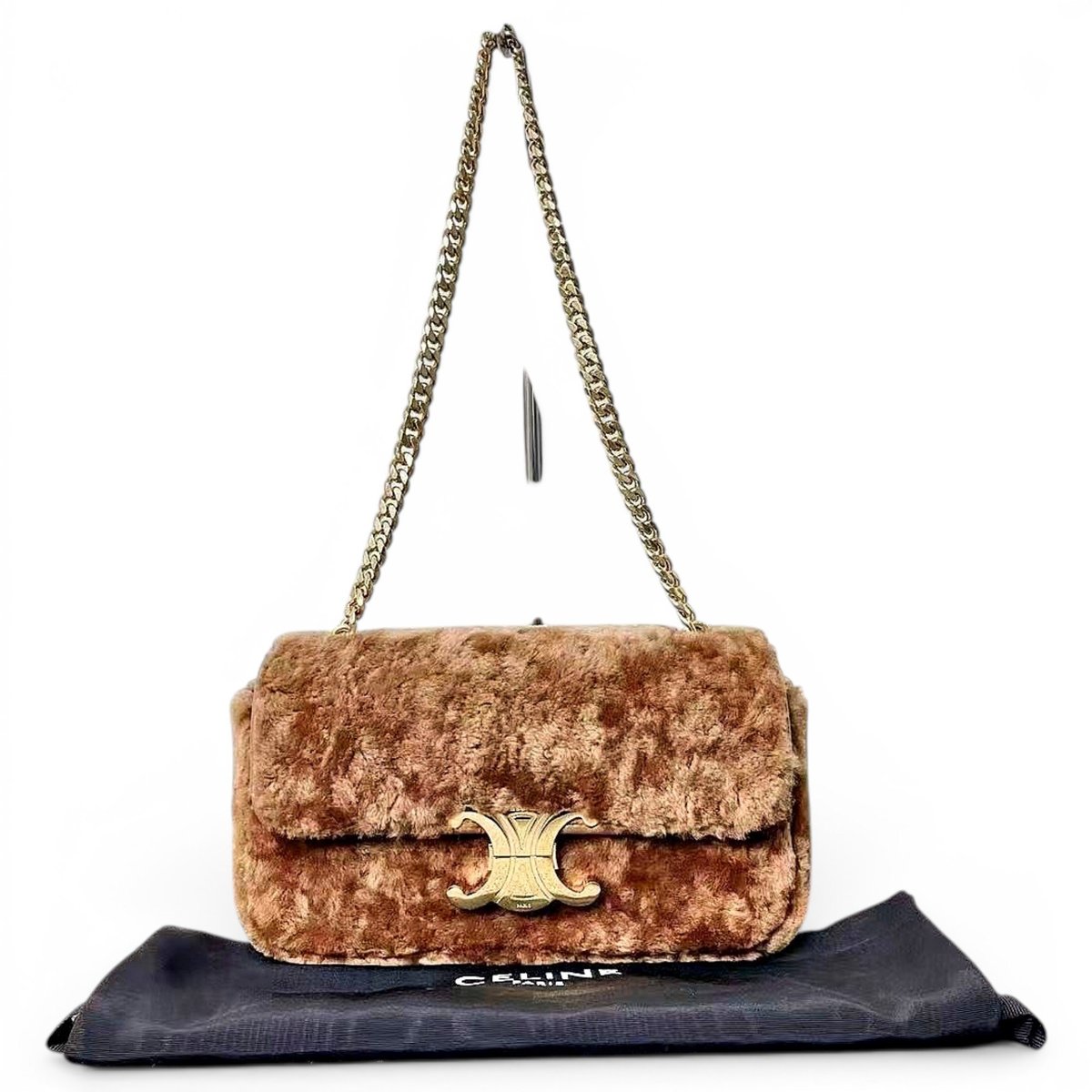 Triomphe velvet handbag