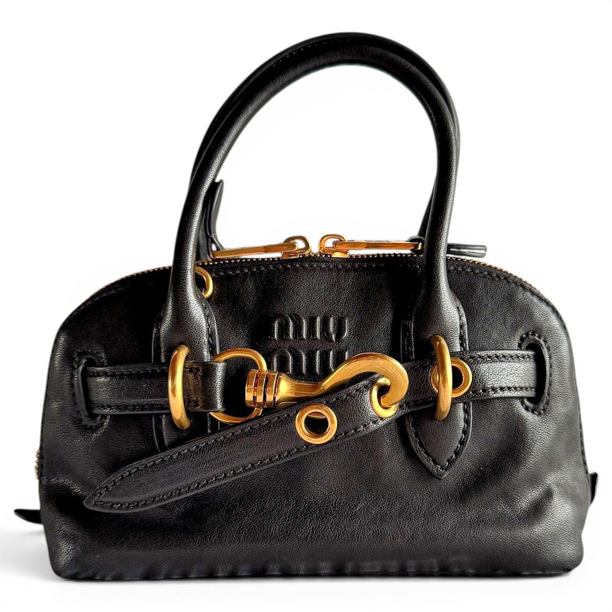 Coffer leather handbag