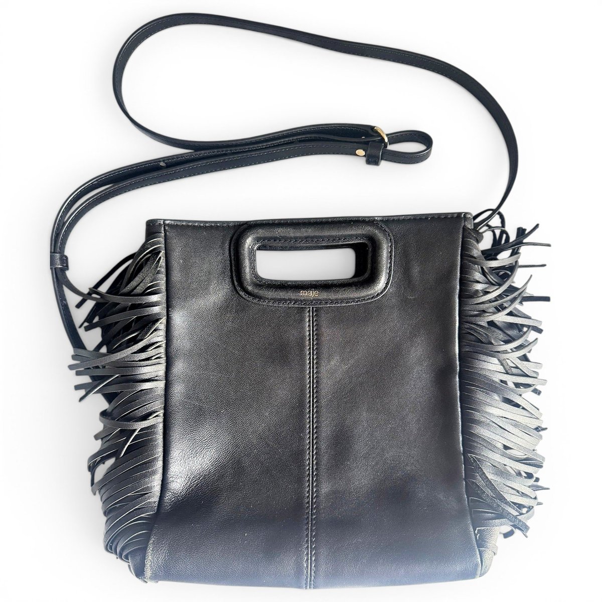 Sac M leather clutch bag