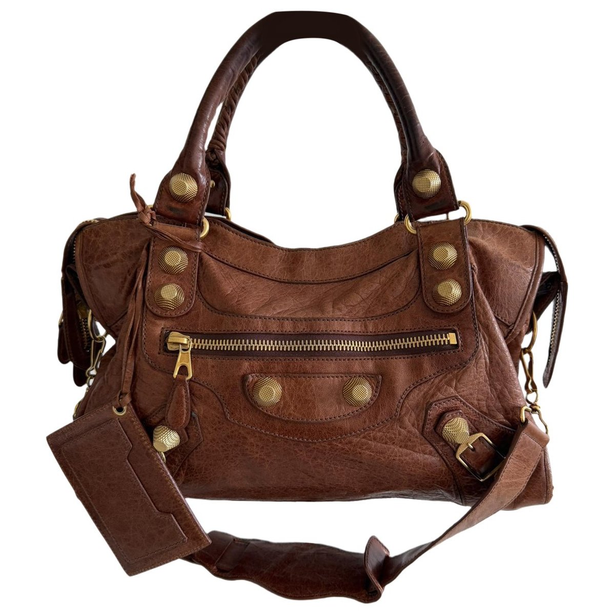 City leather handbag