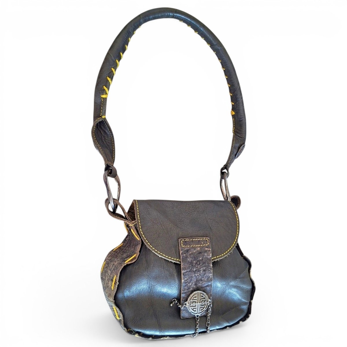 Leather clutch bag